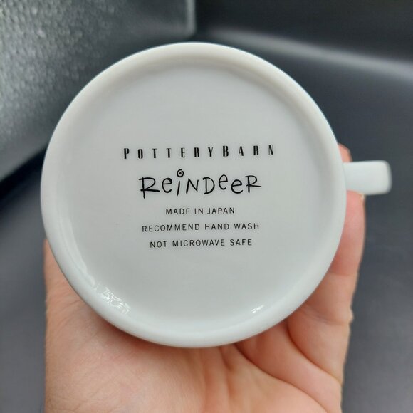 RARE Pottery Barn Christmas Holiday Reindeer DASHER Mug Made in Japan EUC - Picture 4 of 4